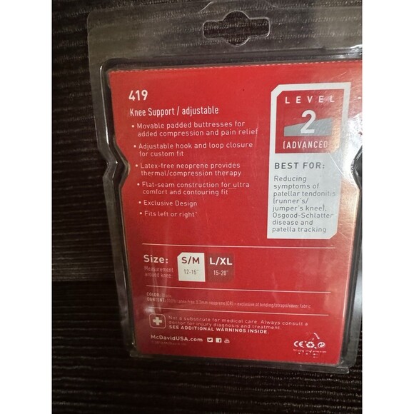 NWT McDavid 419 Multi-Action Knee Strap Level Two Advanced Size Small/Medium - Picture 2 of 2